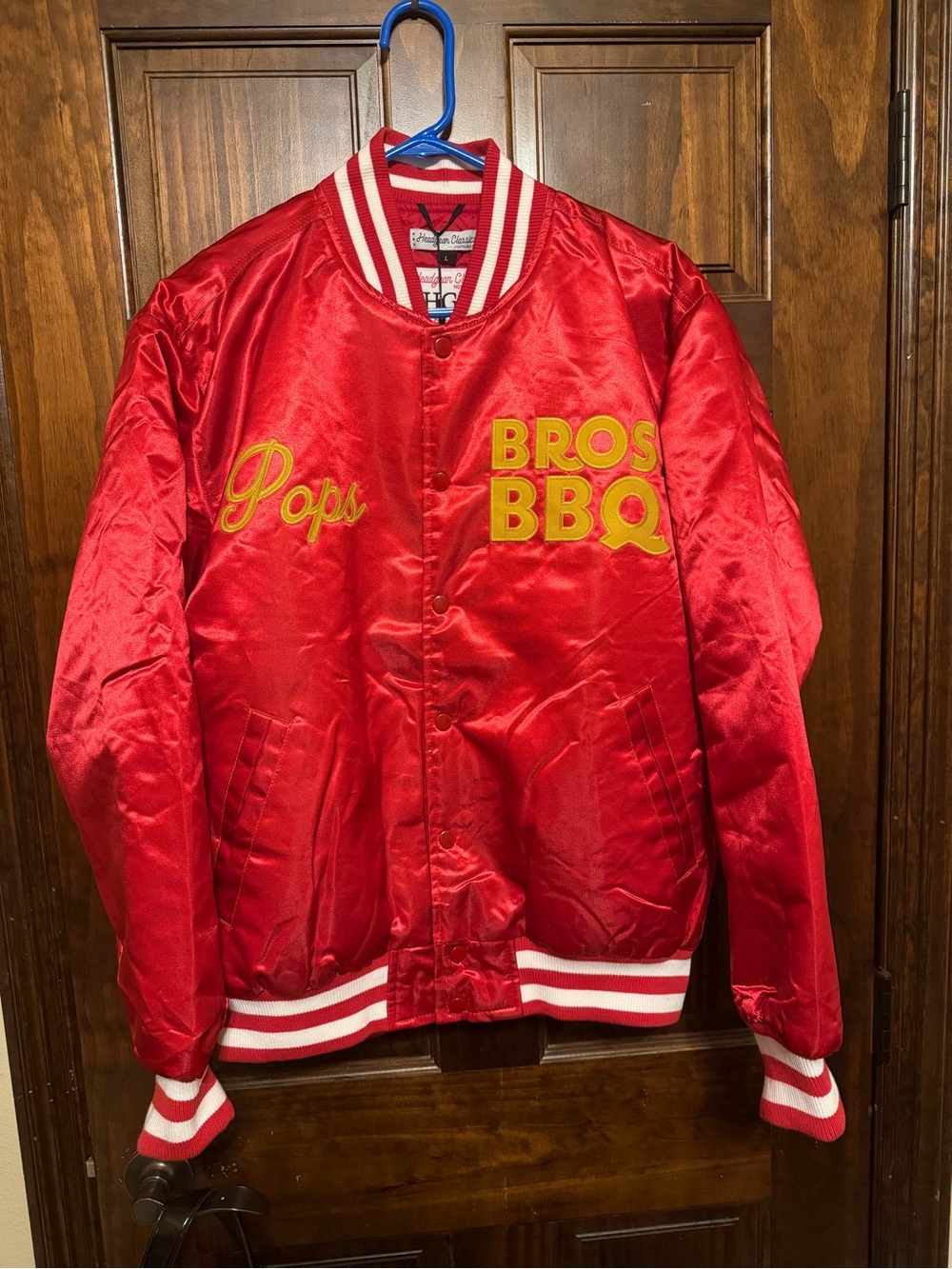 Friday Movie Pops Bros BBQ Red Satin Bomber Jacket - Headgear Classics - Size L